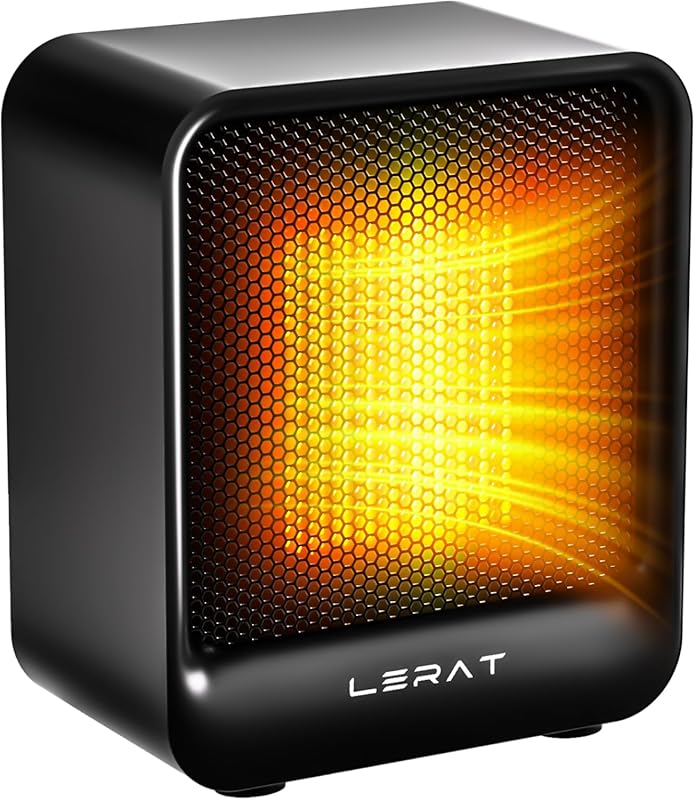 Lerat Portable Mini Space Heater with 500W Fast Heating for Desk or In