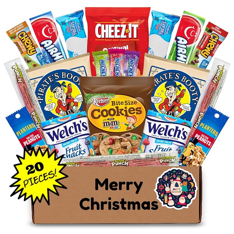 Hangry Kits Christmas Snack Box Care Package with 20 Variety Comfort S
