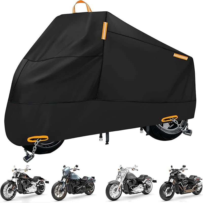 Motorcycle Cover Waterproof Outdoor, 300D Heavy Duty Vehicle Cover All