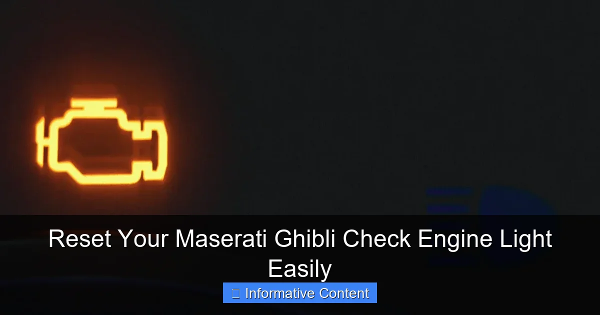 Reset Your Maserati Ghibli Check Engine Light Easily
