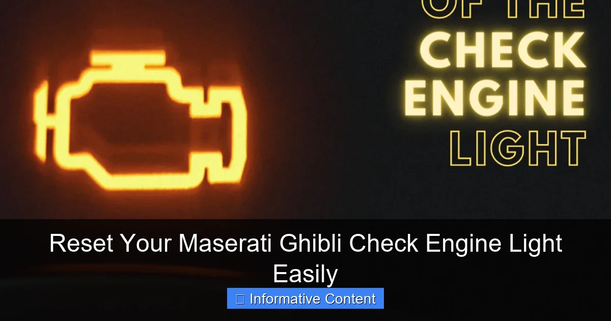 Reset Your Maserati Ghibli Check Engine Light Easily