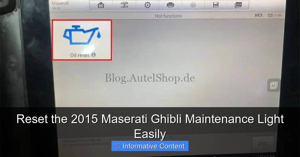 Reset the 2015 Maserati Ghibli Maintenance Light Easily