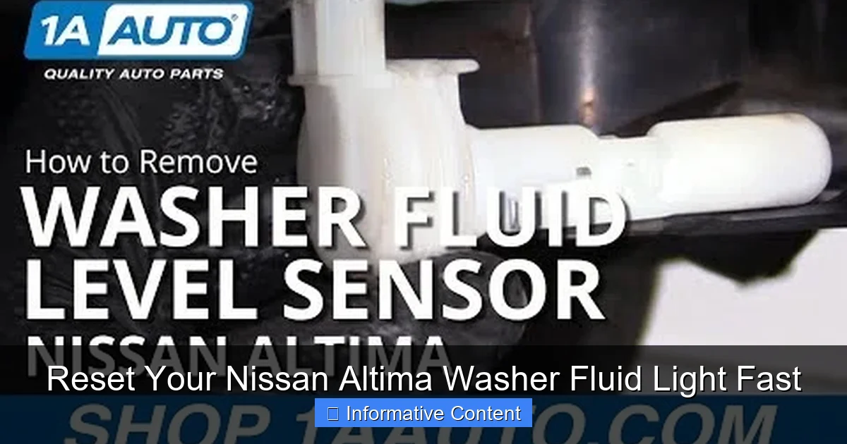 Reset Your Nissan Altima Washer Fluid Light Fast