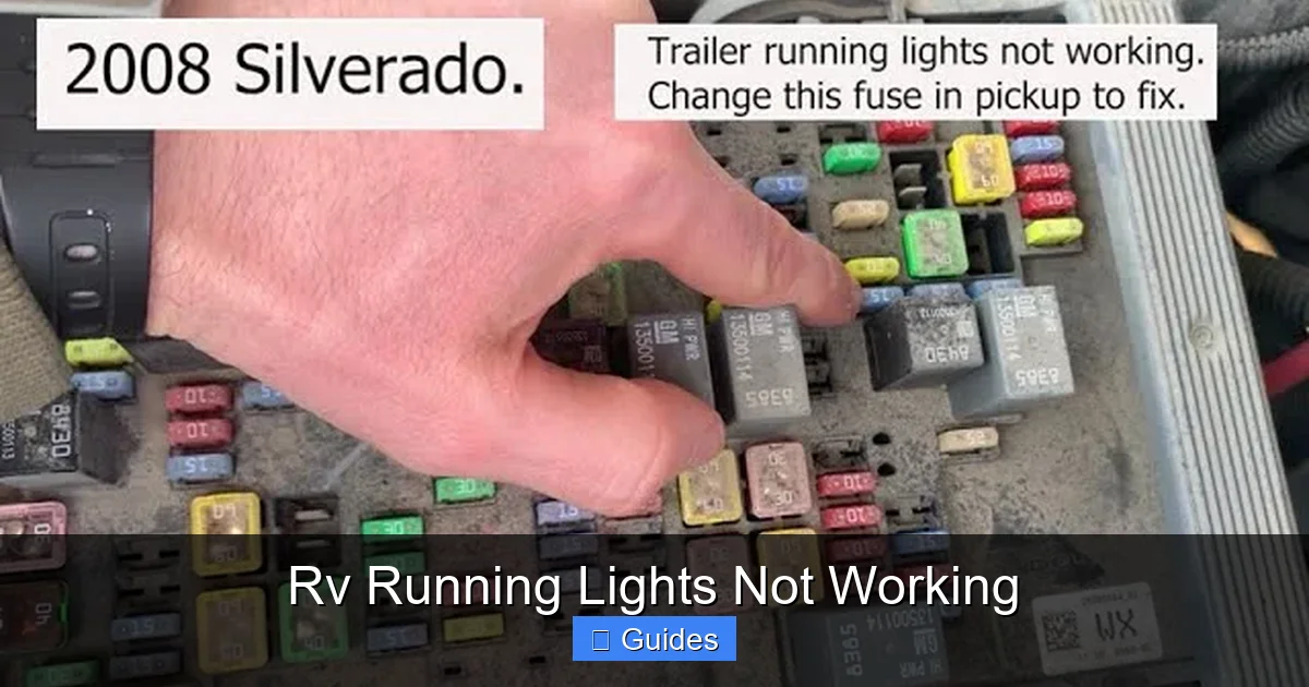 Rv Running Lights Not Working