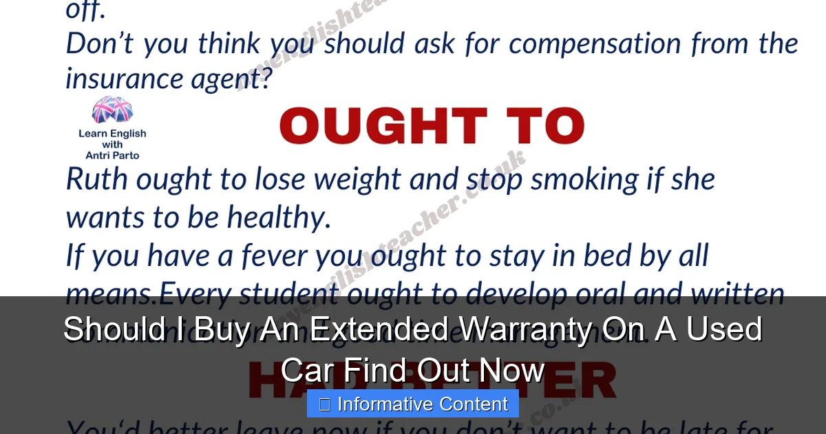 Should I Buy An Extended Warranty On A Used Car Find Out Now