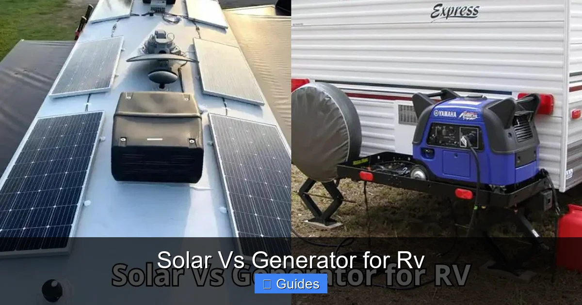 Solar Vs Generator for Rv