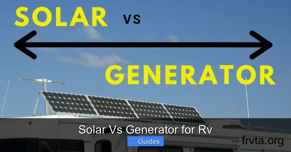 Solar Vs Generator for Rv