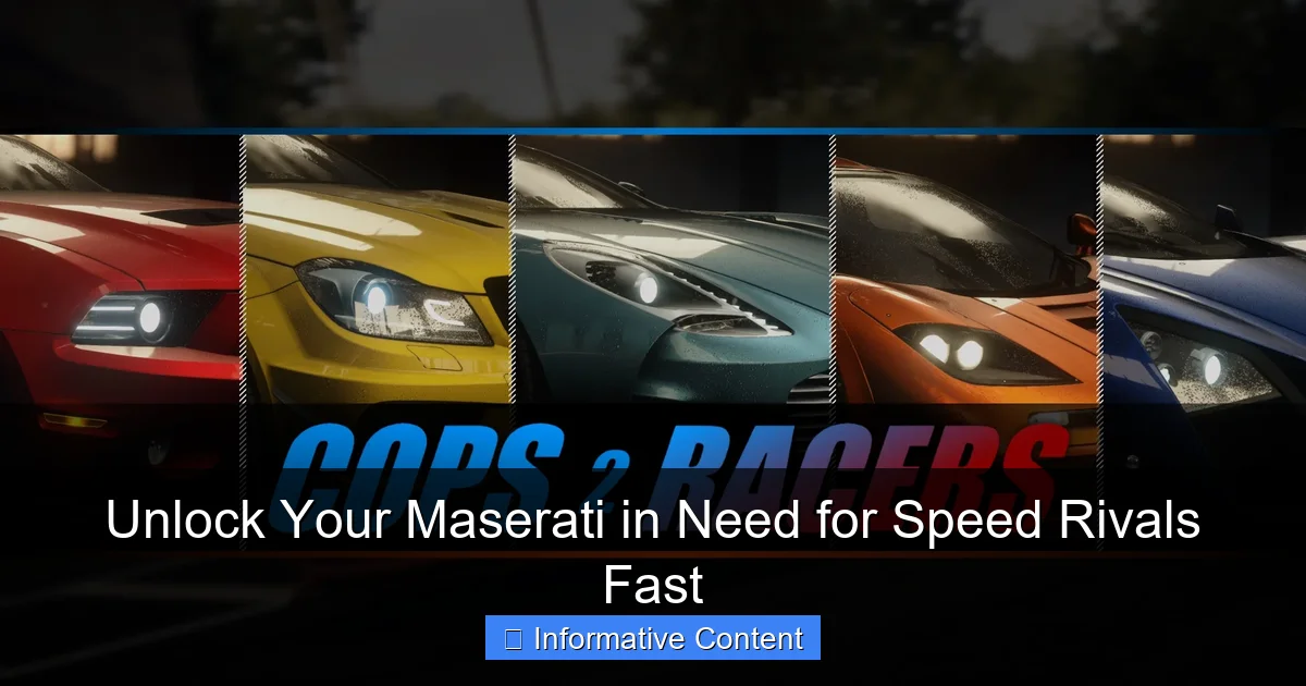Unlock Your Maserati in Need for Speed Rivals Fast
