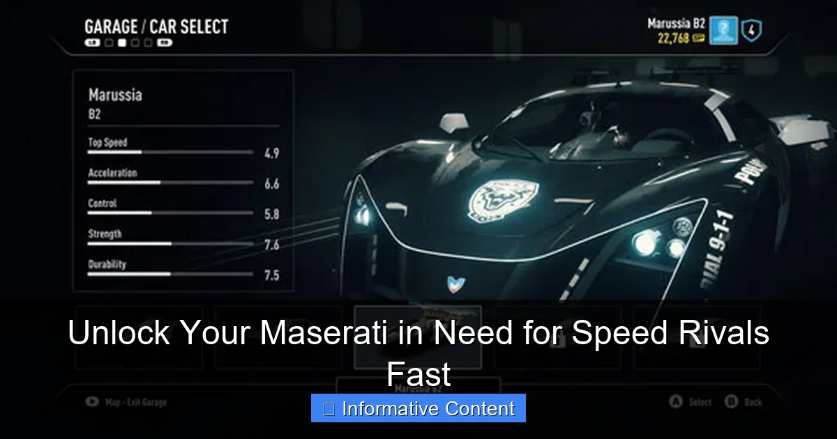 Unlock Your Maserati in Need for Speed Rivals Fast