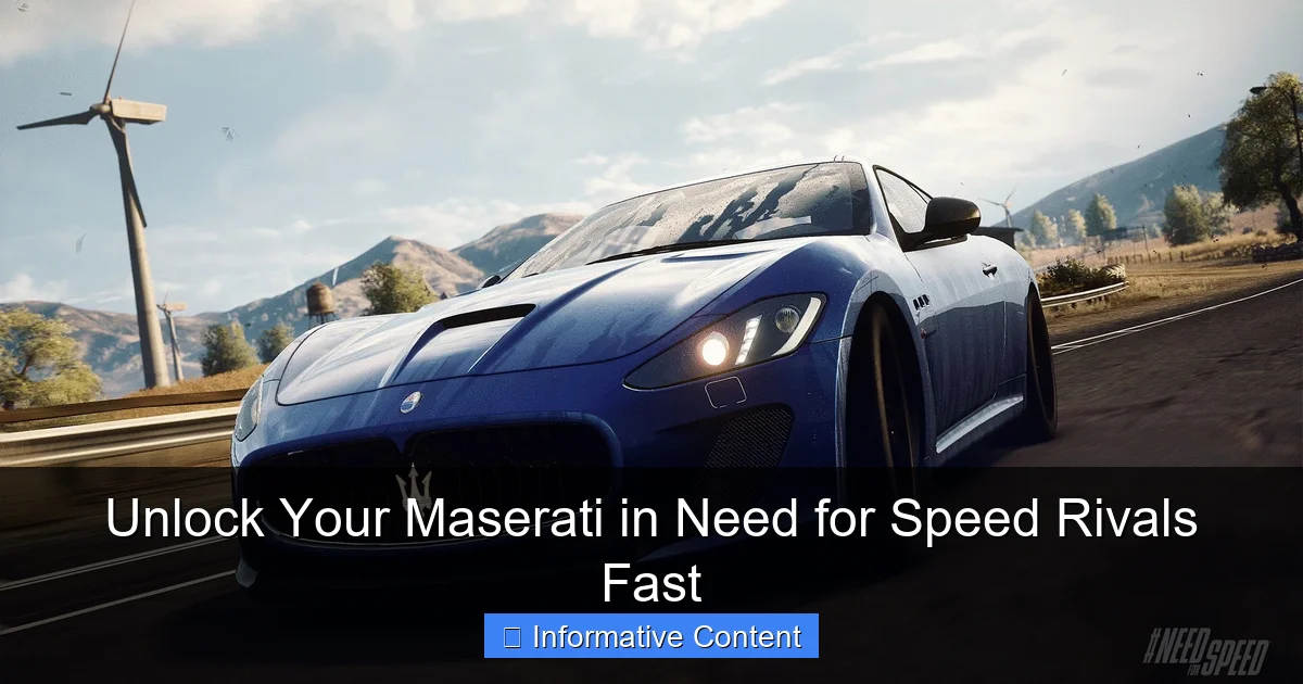 Unlock Your Maserati in Need for Speed Rivals Fast
