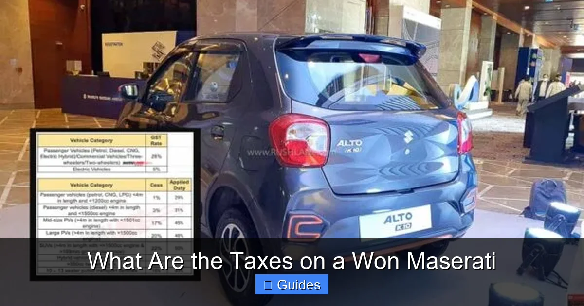 What Are the Taxes on a Won Maserati