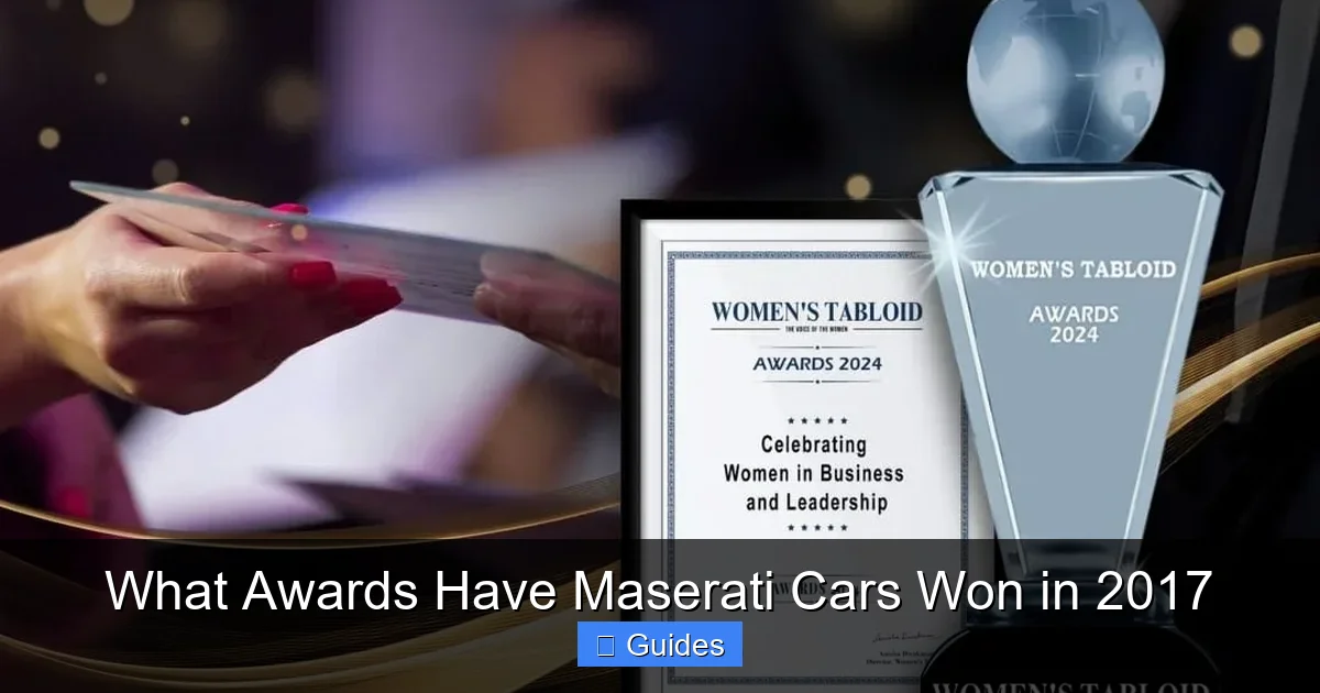 What Awards Have Maserati Cars Won in 2017
