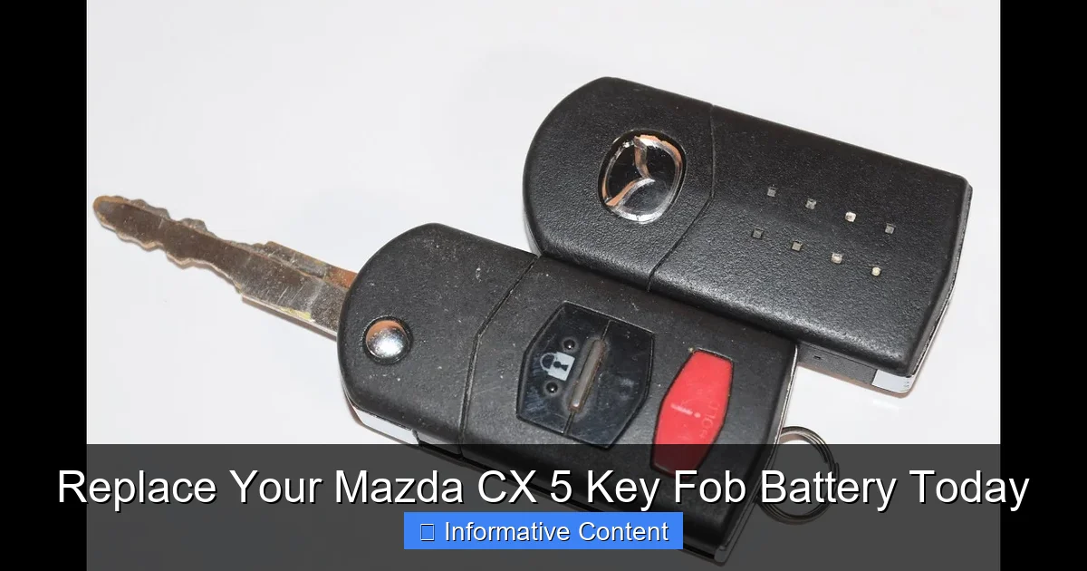 Replace Your Mazda CX 5 Key Fob Battery Today