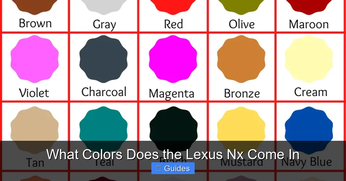 What Colors Does the Lexus Nx Come In