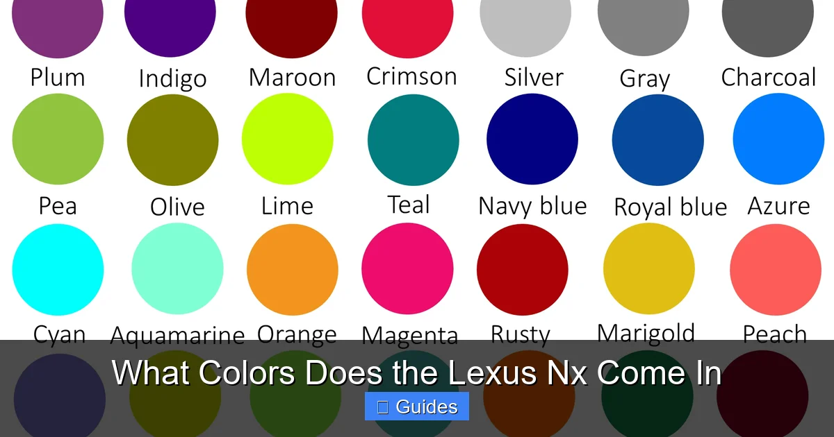 What Colors Does the Lexus Nx Come In