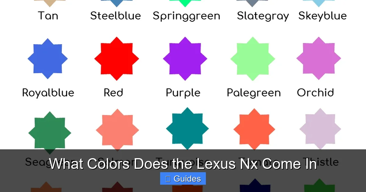 What Colors Does the Lexus Nx Come In