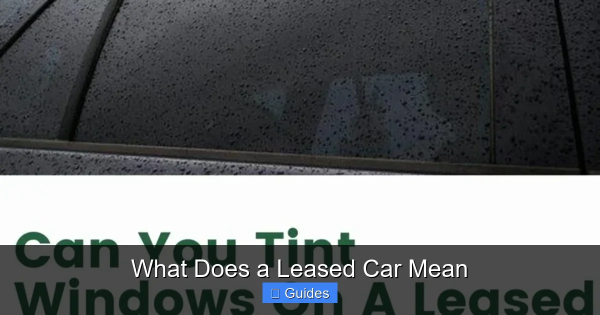 What Does a Leased Car Mean