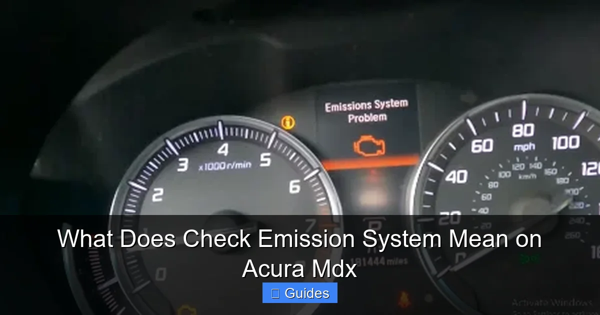 What Does Check Emission System Mean on Acura Mdx