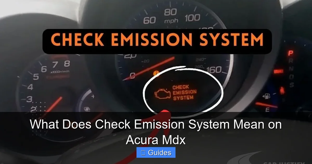 What Does Check Emission System Mean on Acura Mdx