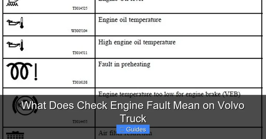 What Does Check Engine Fault Mean on Volvo Truck