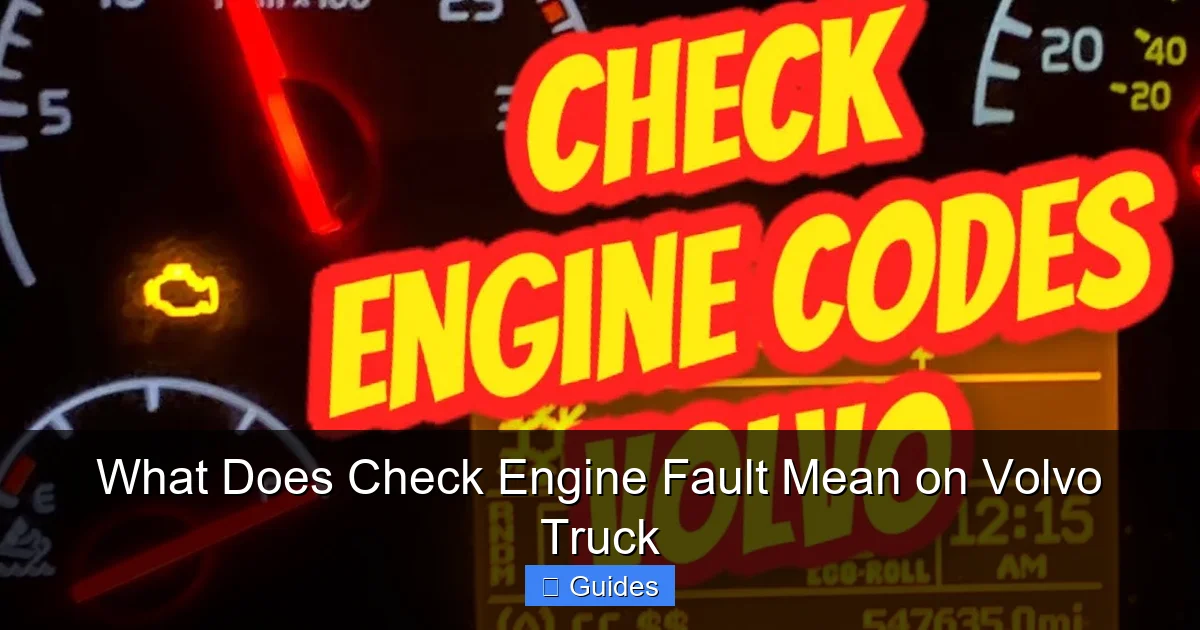 What Does Check Engine Fault Mean on Volvo Truck