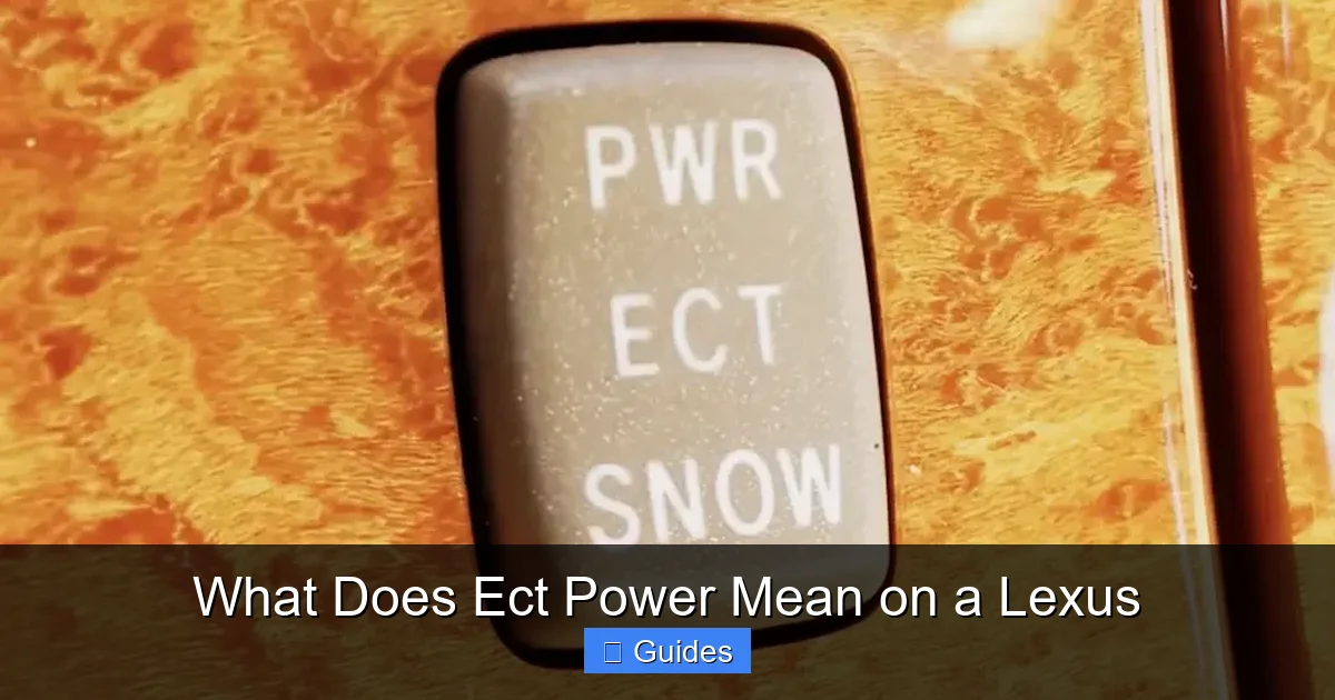 What Does Ect Power Mean on a Lexus