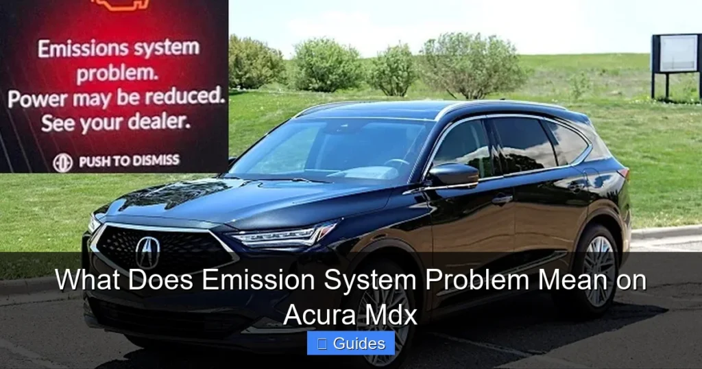 What Does Emission System Problem Mean on Acura Mdx