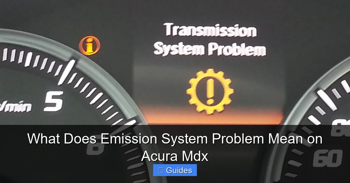 What Does Emission System Problem Mean on Acura Mdx