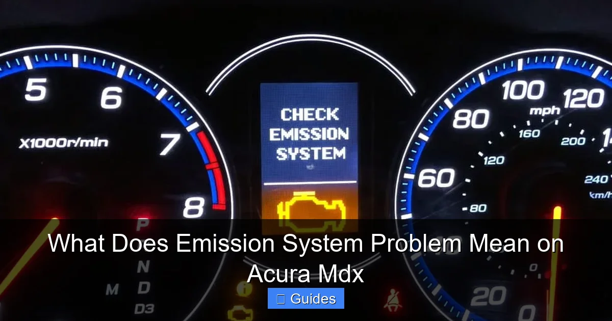 What Does Emission System Problem Mean on Acura Mdx