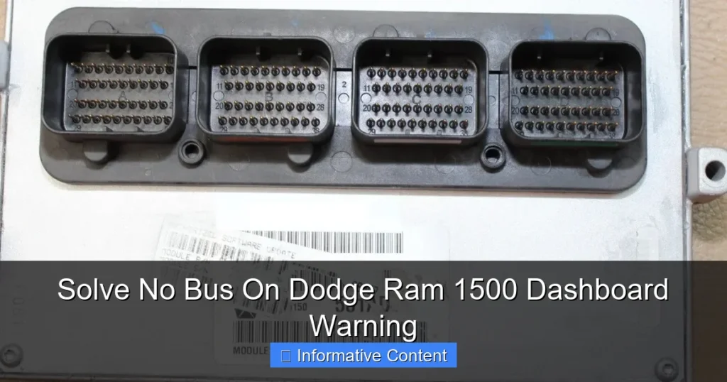 Solve No Bus On Dodge Ram 1500 Dashboard Warning