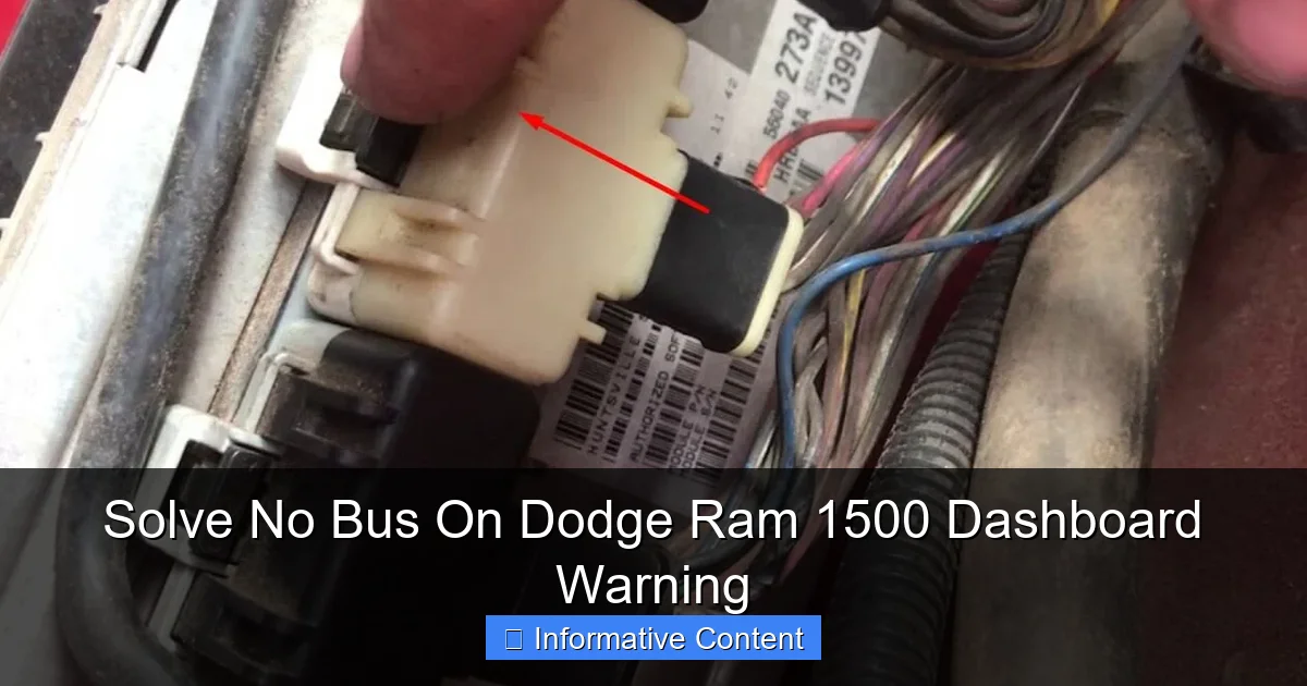 Solve No Bus On Dodge Ram 1500 Dashboard Warning