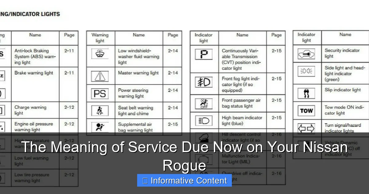 The Meaning of Service Due Now on Your Nissan Rogue