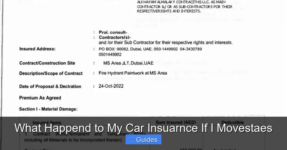 What Happend to My Car Insuarnce If I Movestaes