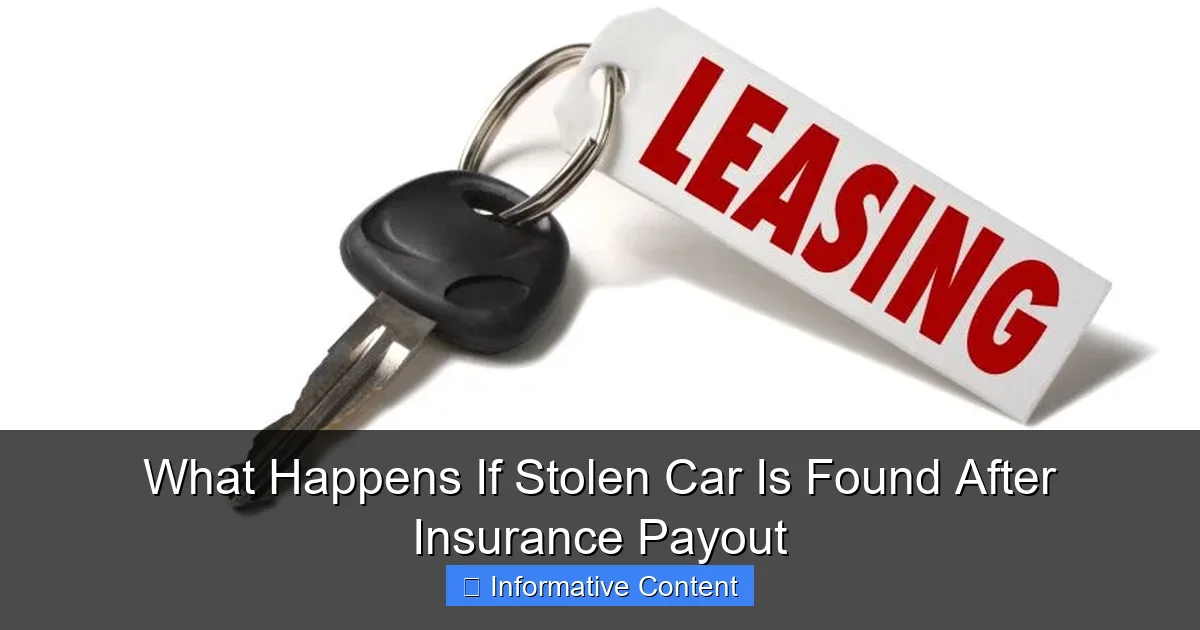 What Happens If Stolen Car Is Found After Insurance Payout