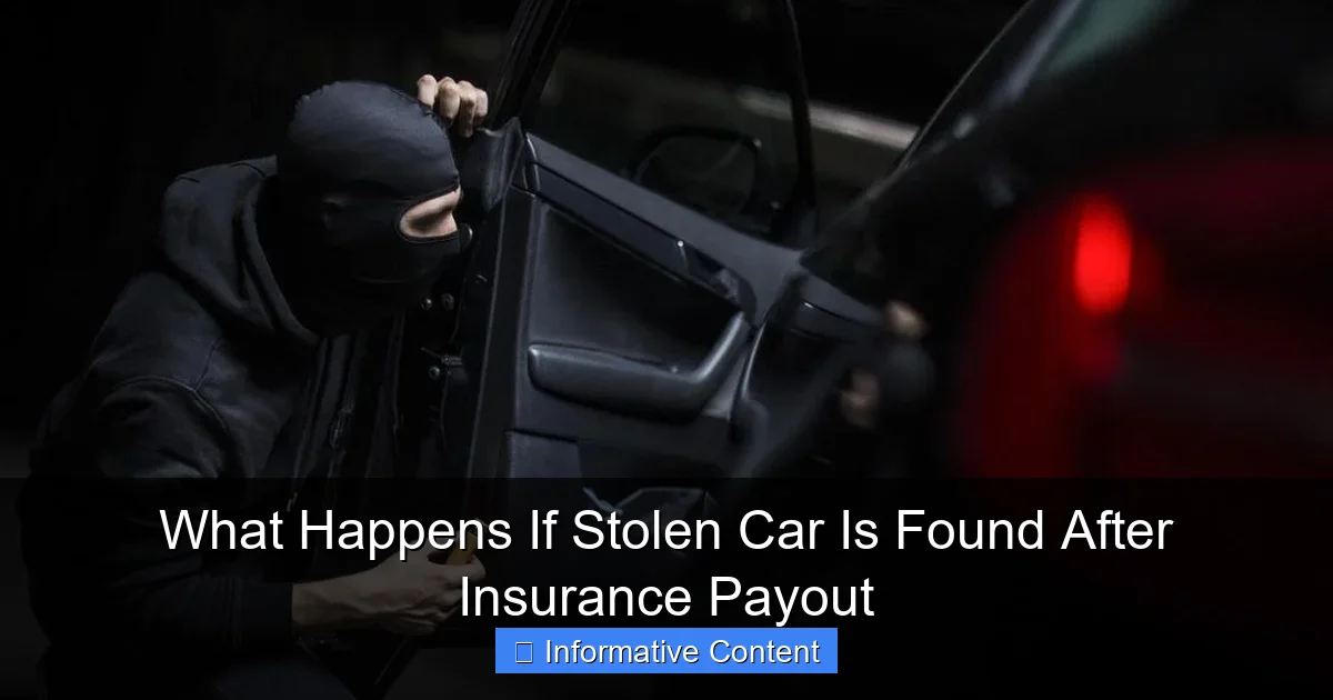 What Happens If Stolen Car Is Found After Insurance Payout