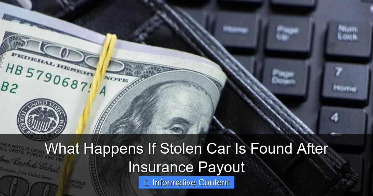 What Happens If Stolen Car Is Found After Insurance Payout