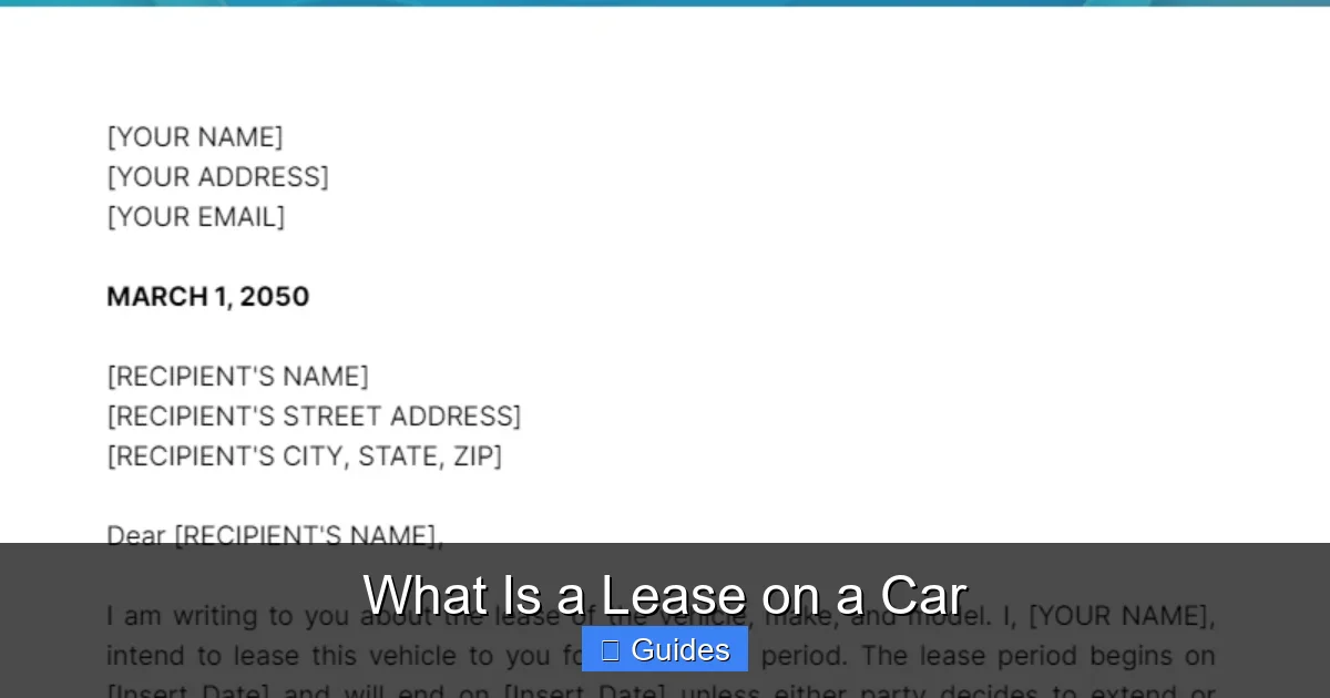 What Is a Lease on a Car