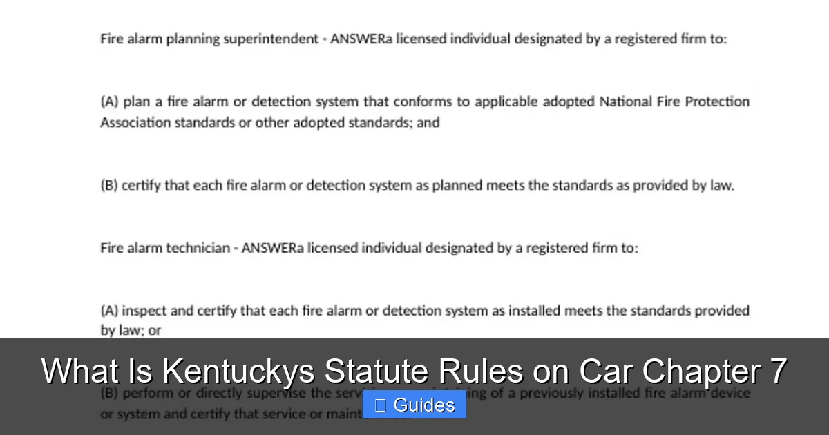 What Is Kentuckys Statute Rules on Car Chapter 7