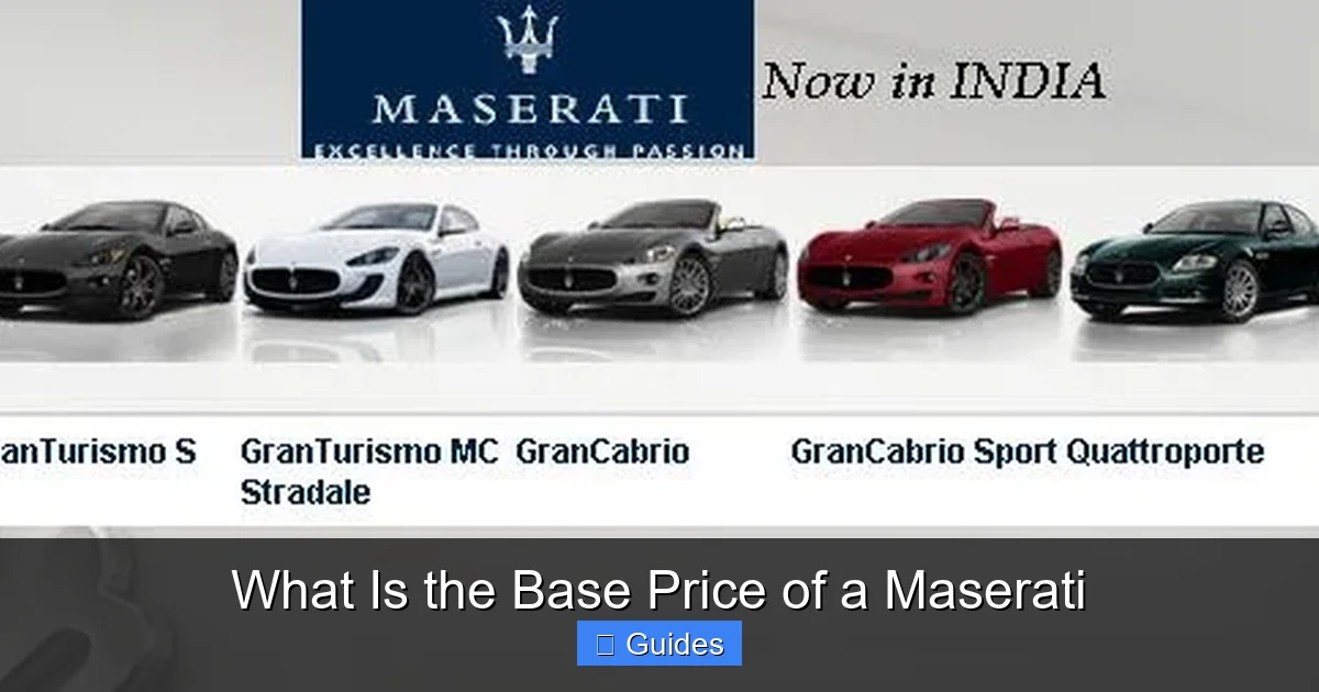 What Is the Base Price of a Maserati