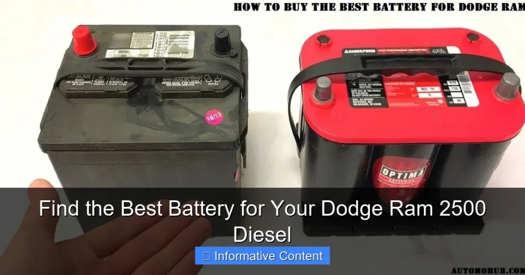 Find the Best Battery for Your Dodge Ram 2500 Diesel