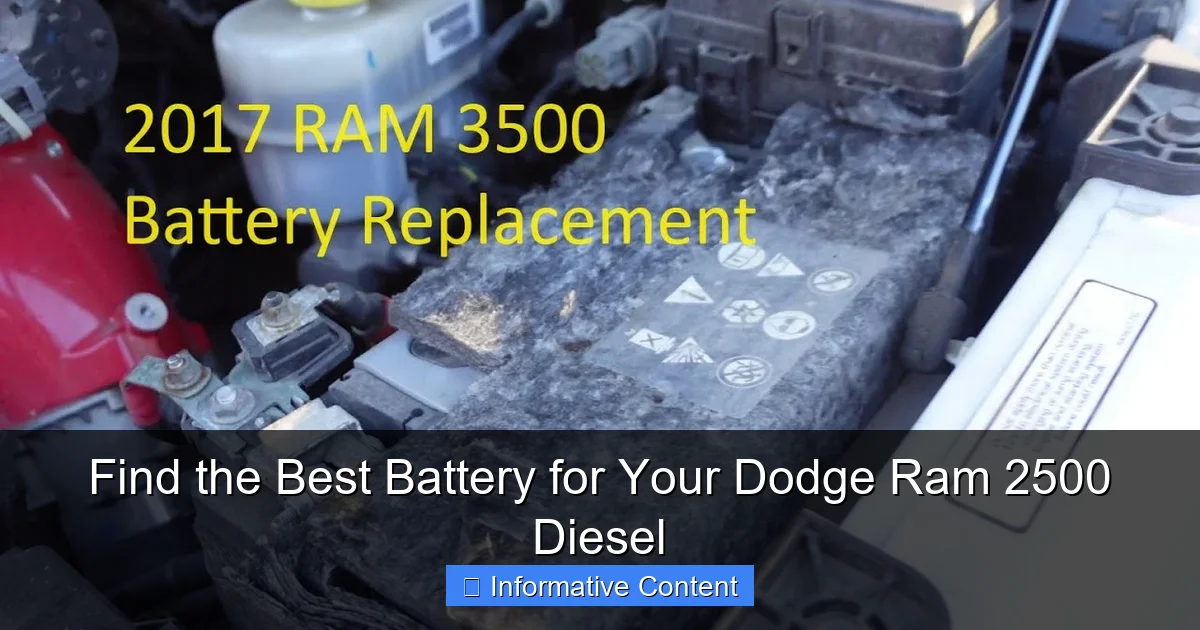Find the Best Battery for Your Dodge Ram 2500 Diesel