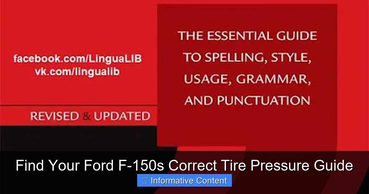 Find Your Ford F-150s Correct Tire Pressure Guide