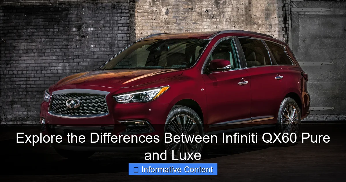 Explore the Differences Between Infiniti QX60 Pure and Luxe