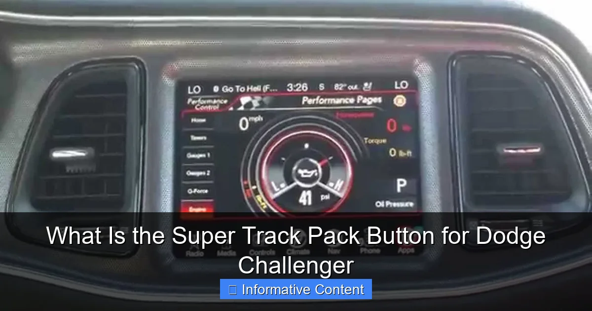What Is the Super Track Pack Button for Dodge Challenger