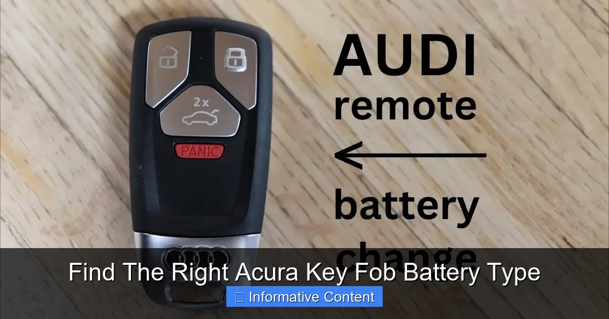 Find The Right Acura Key Fob Battery Type