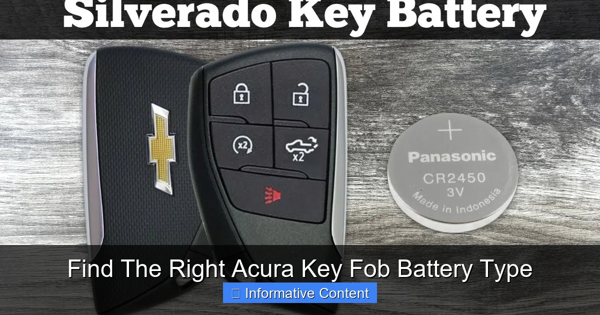 Find The Right Acura Key Fob Battery Type