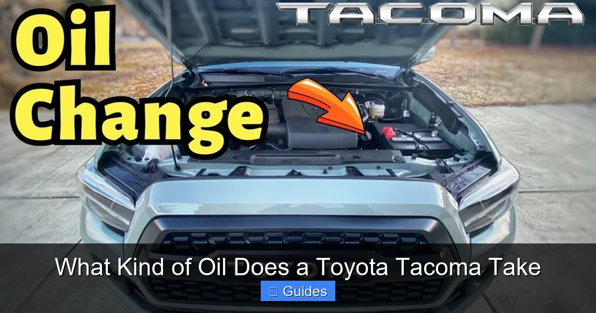 What Kind of Oil Does a Toyota Tacoma Take