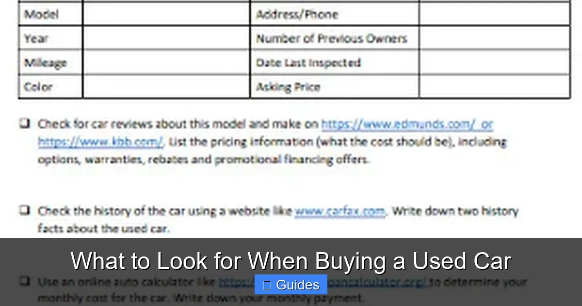What to Look for When Buying a Used Car
