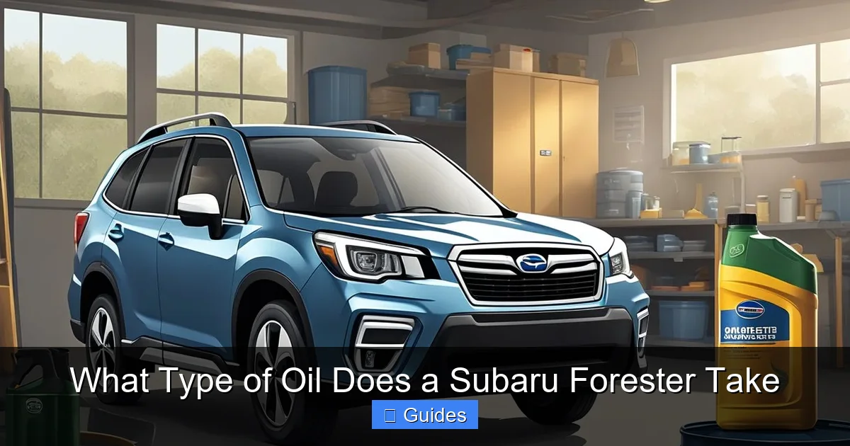 What Type of Oil Does a Subaru Forester Take