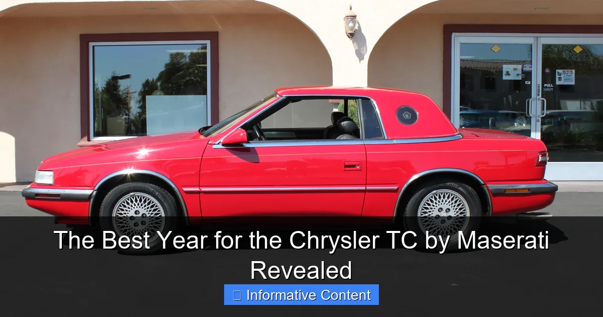 The Best Year for the Chrysler TC by Maserati Revealed